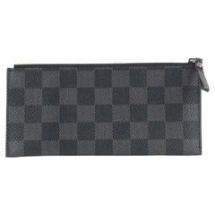 Vintage Louis Vuitton Black Damier Graphite Zip Pouch Toiletry Pouch 170lvs53