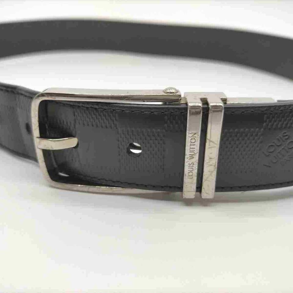 Louis Vuitton - Ceinture de ceinture fourreau en damier noir Infini Boston réversible  Bon état - En vente à Dix hills, NY