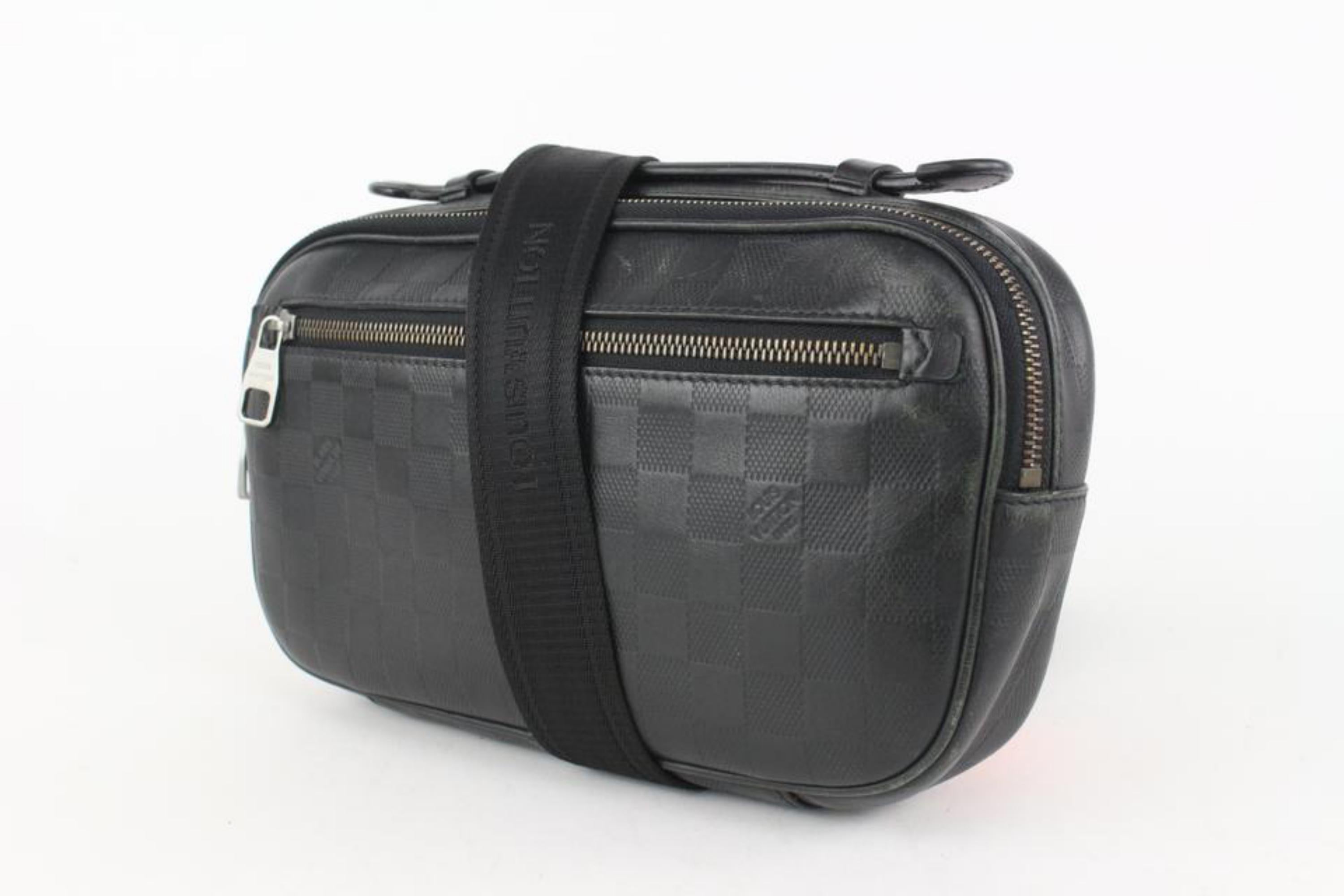 Louis Vuitton Black Damier Infini Leather Ambler Bum Bag Waist Fanny Pack 108lv1 For Sale 8