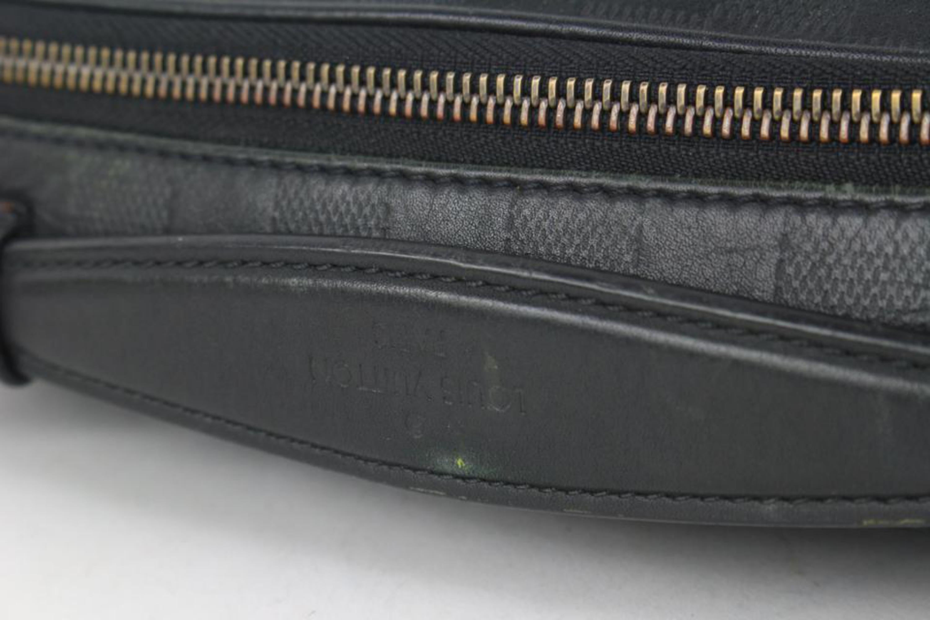 Women's Louis Vuitton Black Damier Infini Leather Ambler Bum Bag Waist Fanny Pack 108lv1 For Sale