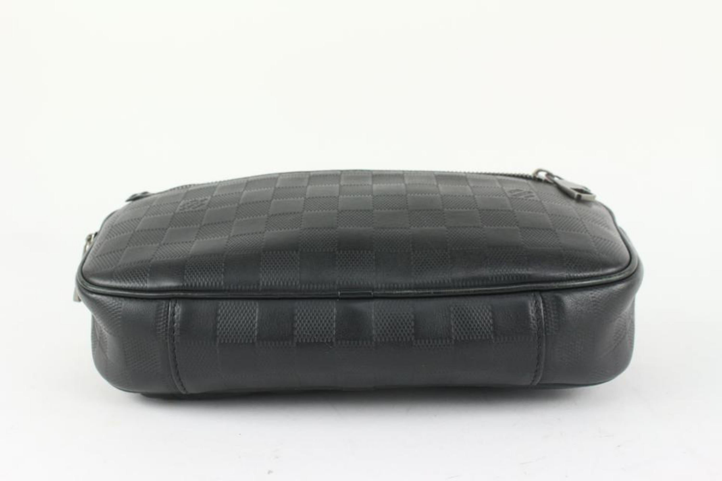 Louis Vuitton Black Damier Infini Leather Ambler Bum Bag Waist Fanny Pack 108lv1 For Sale 2