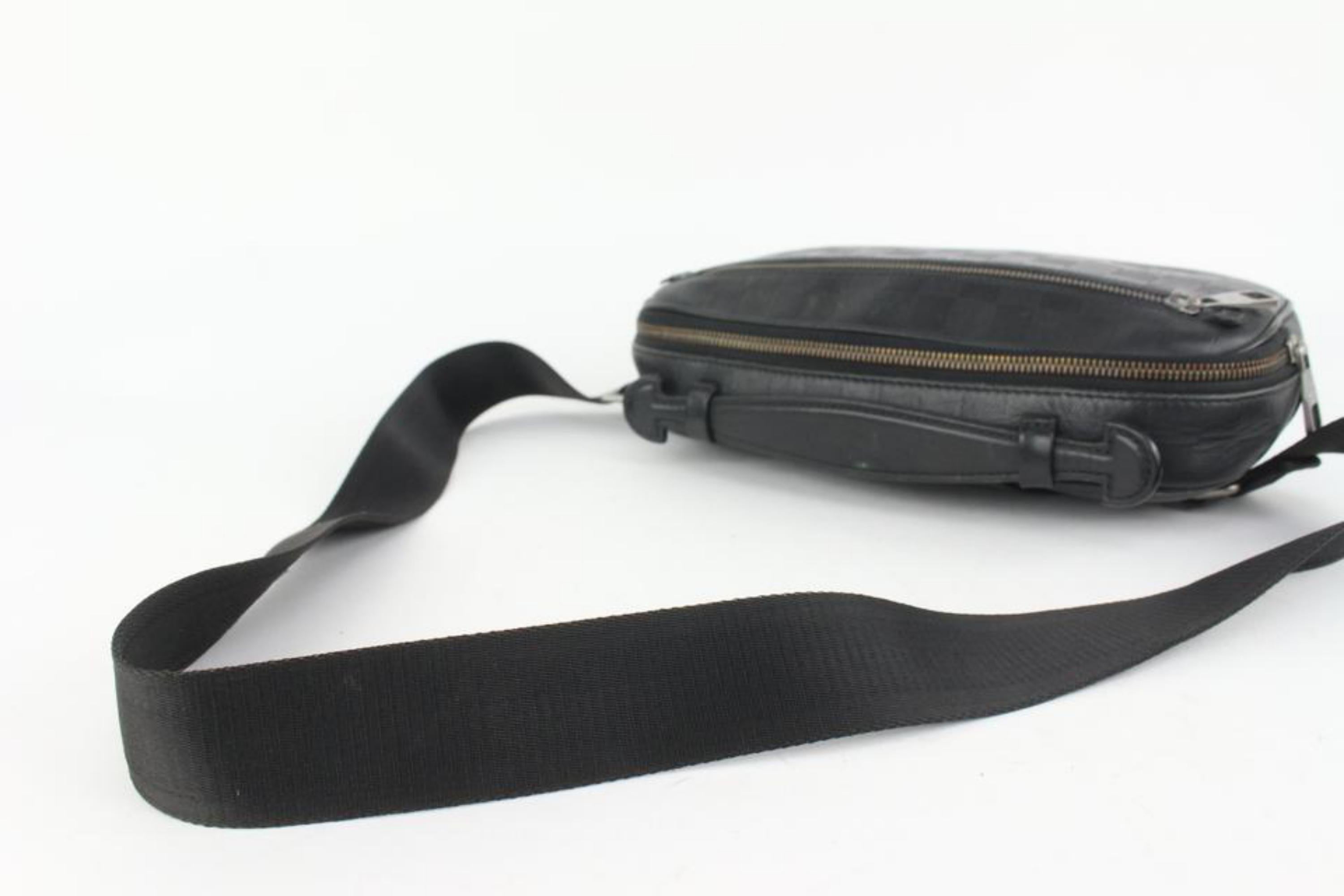 Louis Vuitton Black Damier Infini Leather Ambler Bum Bag Waist Fanny Pack 108lv1 For Sale 4