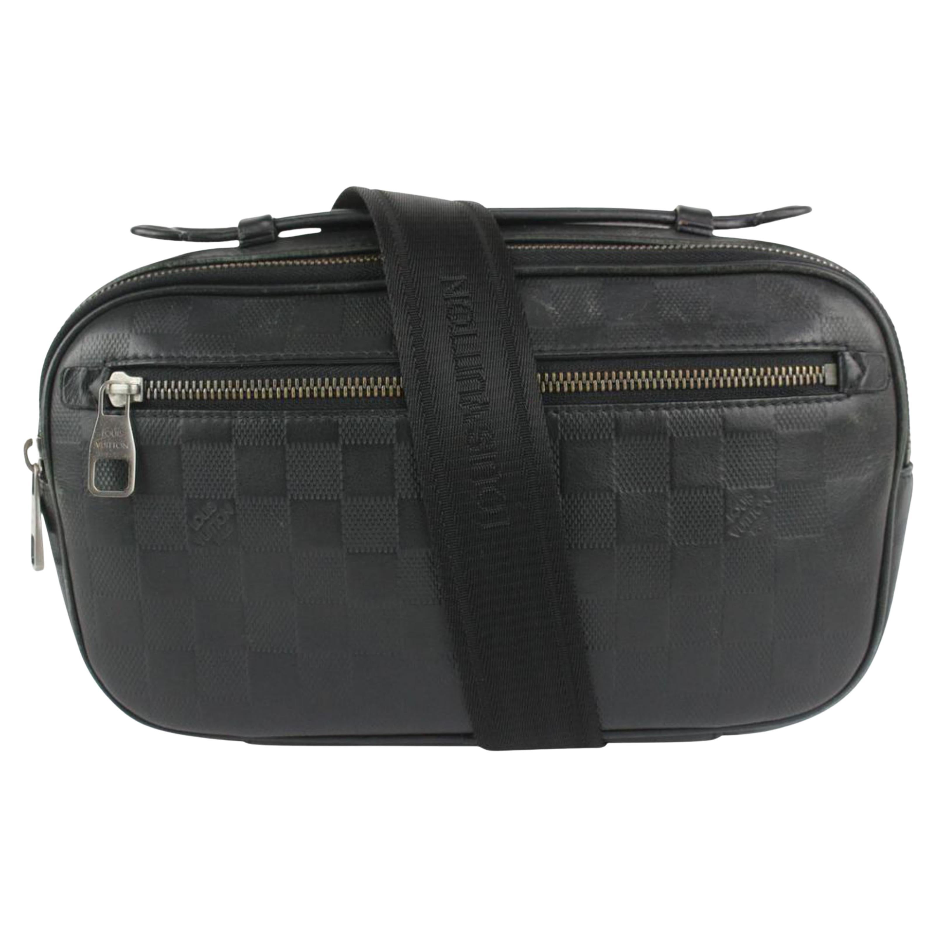 Louis Vuitton Black Damier Infini Leather Ambler Bum Bag Waist Fanny Pack 108lv1 For Sale