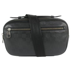 Louis Vuitton Noir Damier Infini Leather Ambler Bum Bag Waist Fanny Pack 108lv1
