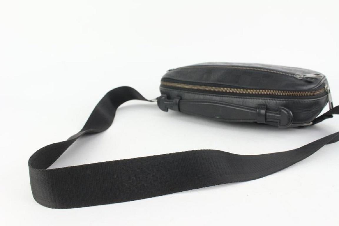 Louis Vuitton Black Damier Infini Leather Ambler Bum Bag Waist Fanny Pack  For Sale 2