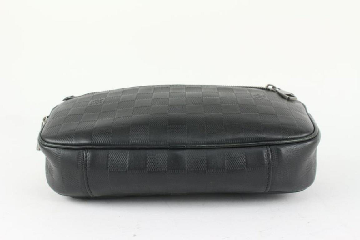 Louis Vuitton Black Damier Infini Leather Ambler Bum Bag Waist Fanny Pack  For Sale 4