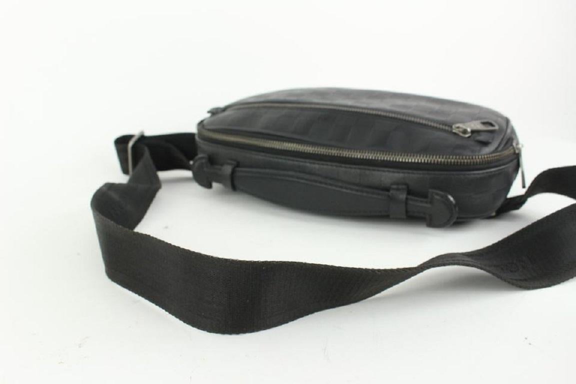 Louis Vuitton Black Damier Infini Leather Ambler Crossbody Bum Bag 99LV74 In Good Condition In Dix hills, NY