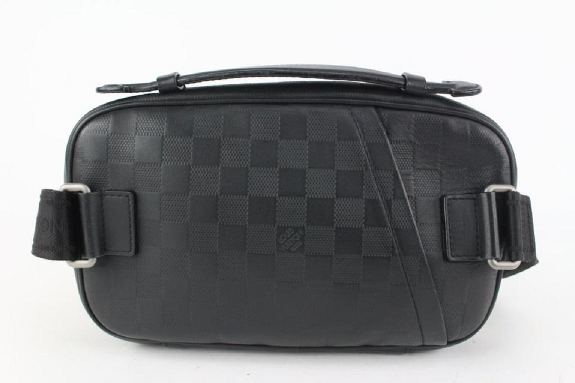 Louis Vuitton - Sac à bandoulière « Bum » en cuir ambré damier infini noir 99LV74 en vente 3