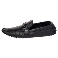 Louis Vuitton Black Damier Infini Leather Hockenheim Slip On Loafers Size 44
