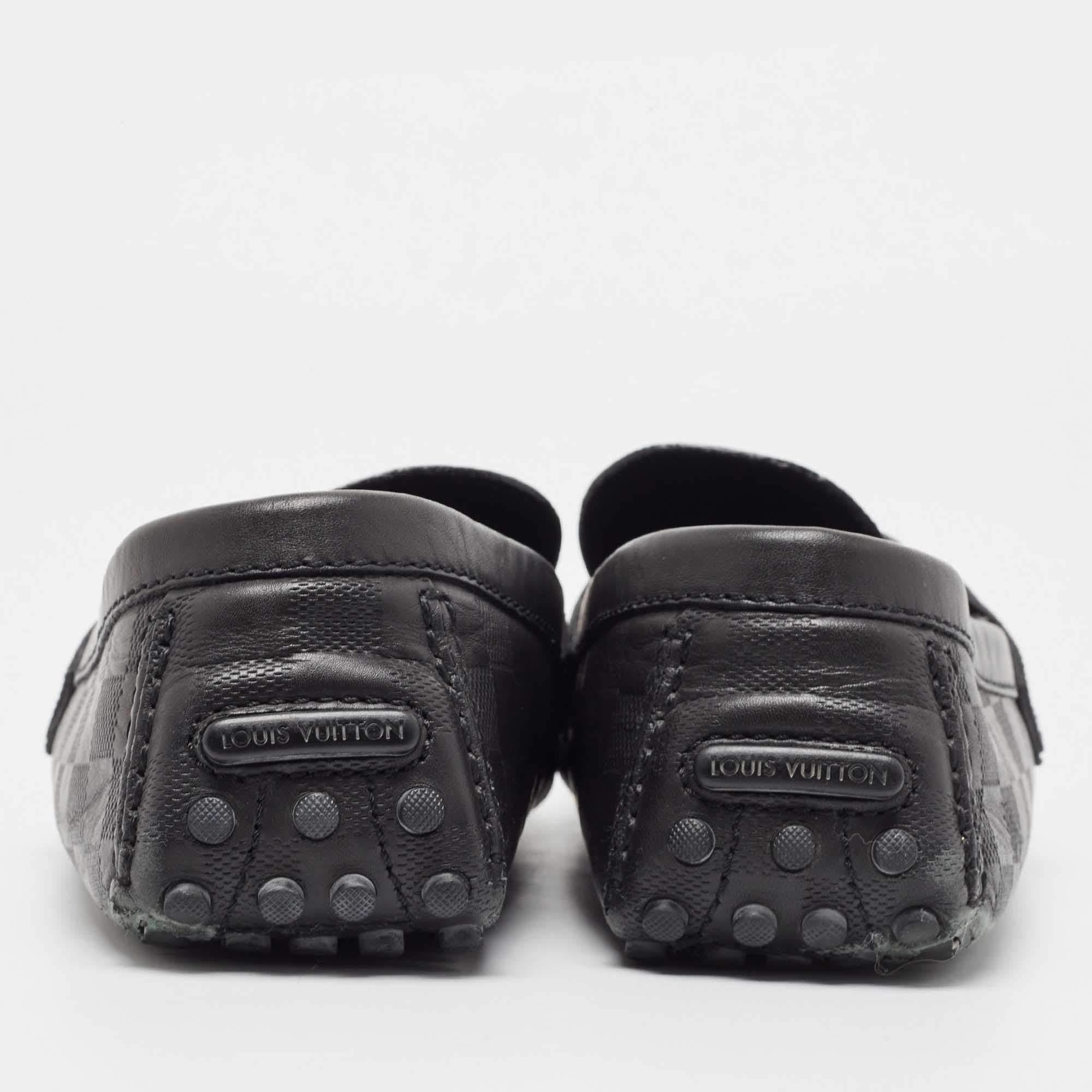 Louis Vuitton Black Damier Infini Leather Hockenheim Slip On Loafers Size 44.5 1