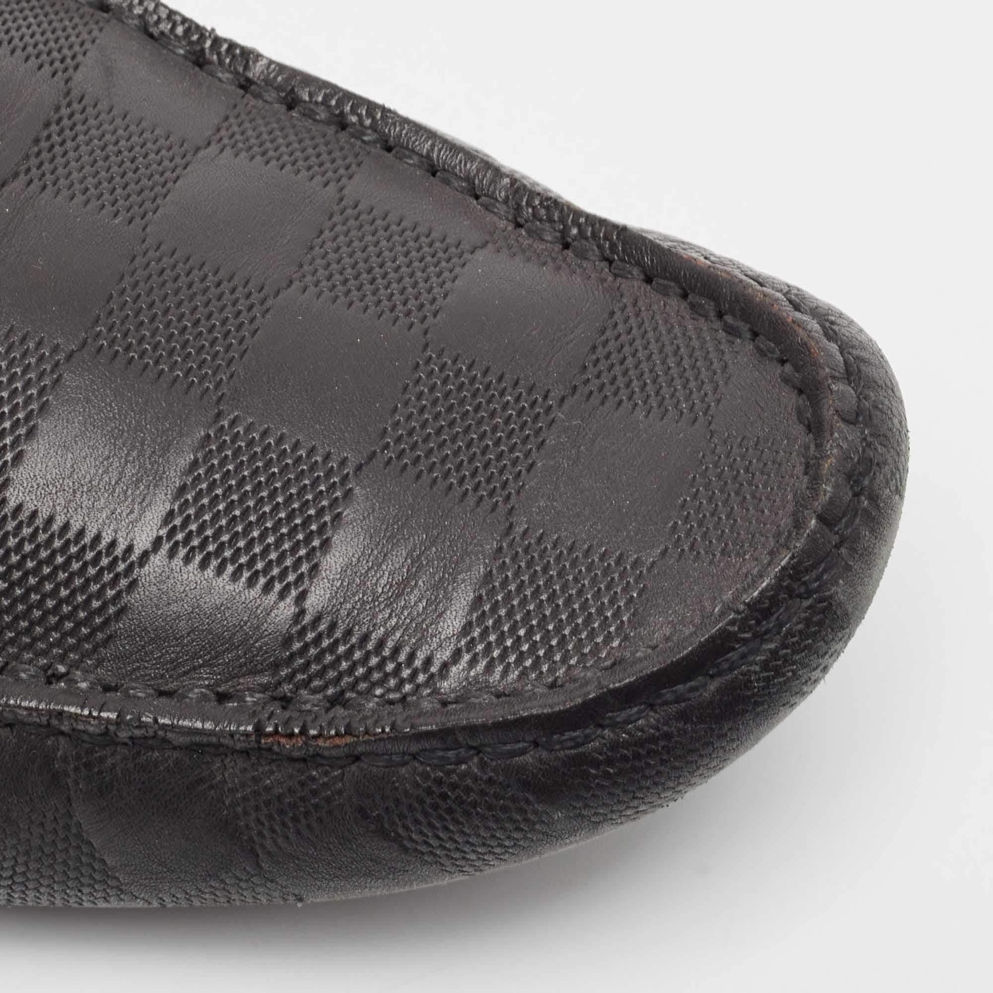 Louis Vuitton Black Damier Infini Leather Hockenheim Slip On Loafers Size 44.5 2