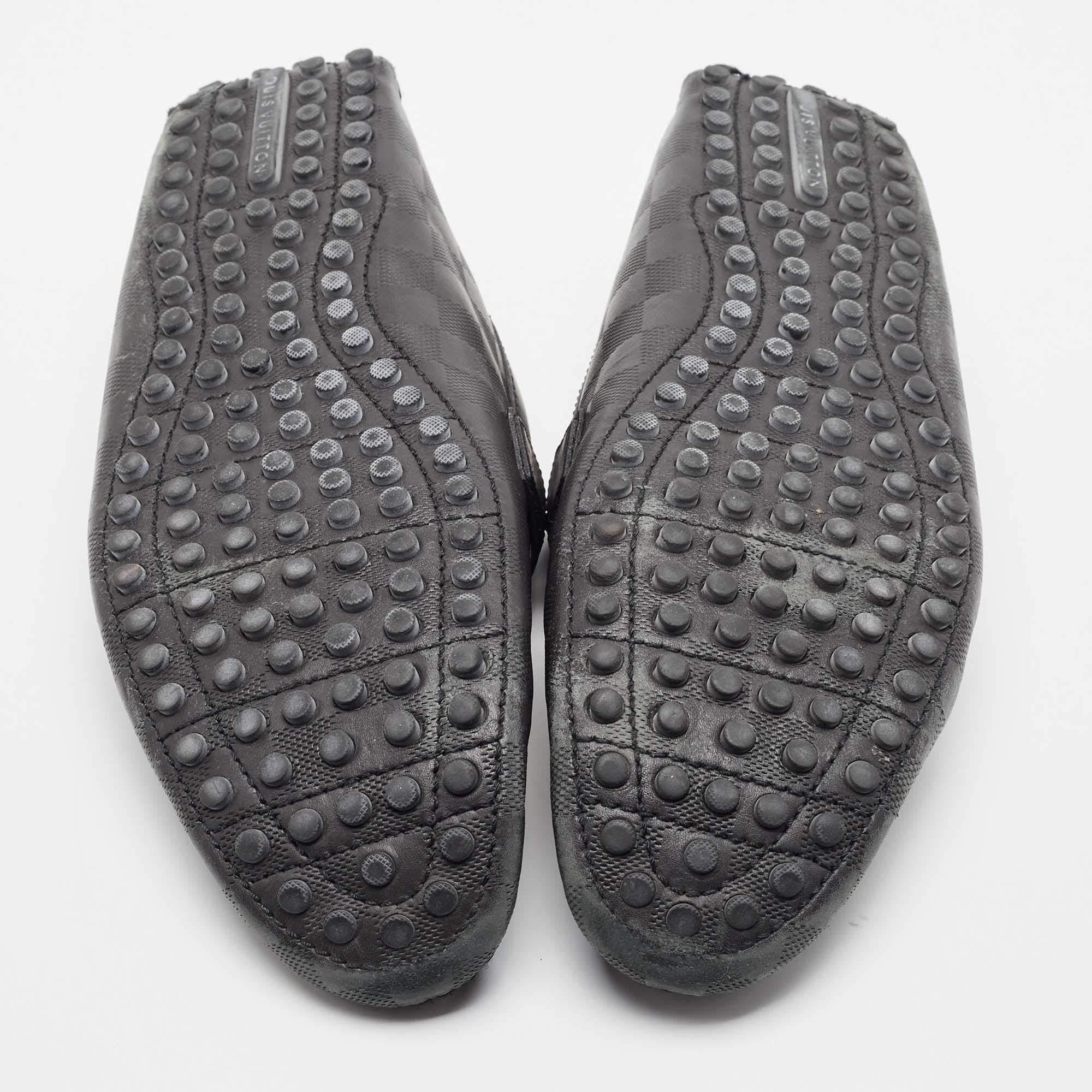 Louis Vuitton Black Damier Infini Leather Hockenheim Slip On Loafers Size 44.5 4