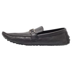 Louis Vuitton Black Damier Infini Leather Hockenheim Slip On Loafers Size 44.5