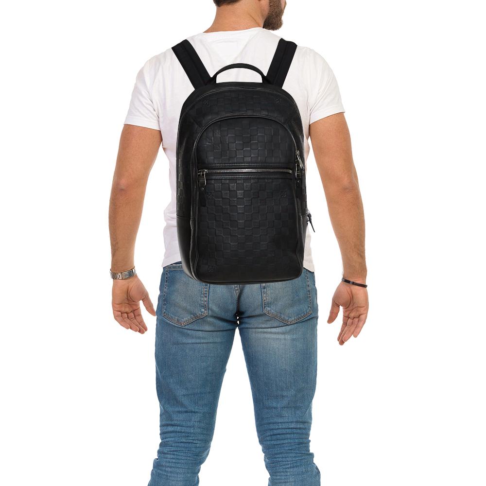 Nero Louis Vuitton Zaino Michael in pelle nera Damier Infini