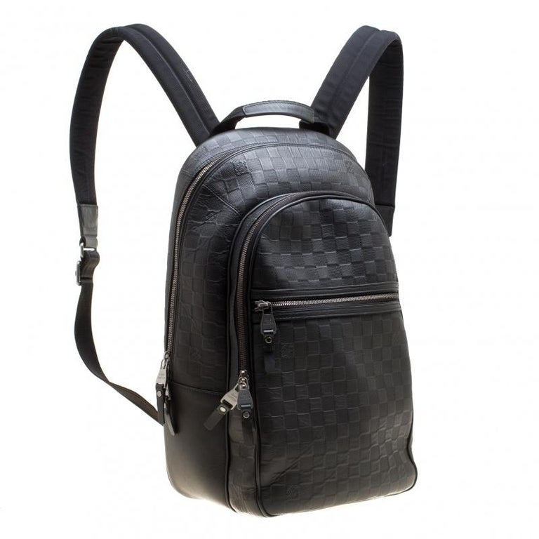 louis vuitton backpack 2014 Pre Loved Monogram Sac A Dos Bosphore Exterior Top Worn Louis Vuitton Black Damier Infini