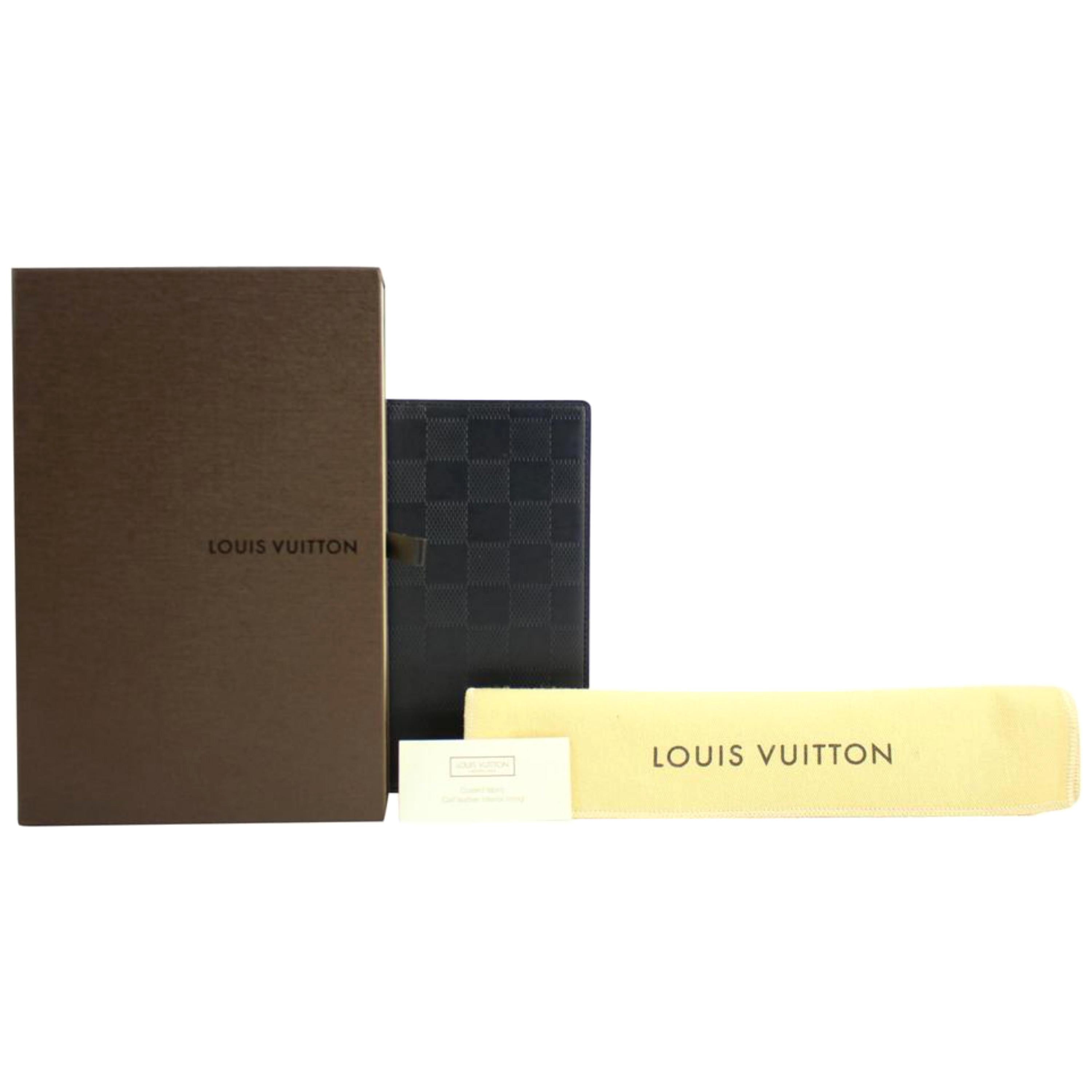 Louis Vuitton Black Damier Infini Leather Pocket Agenda Cover 5lva11617 Wallet For Sale
