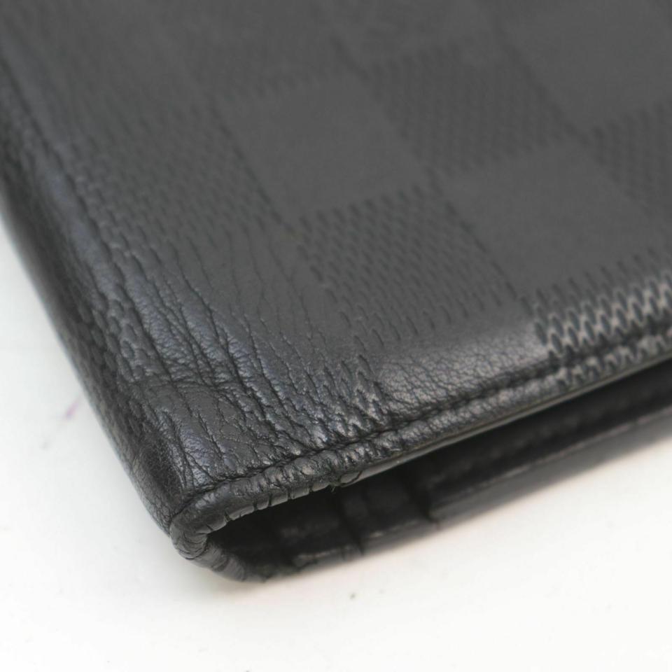 Louis Vuitton Black Damier Infini Leather Portefeuille Brazza Long Wallet For Sale 1