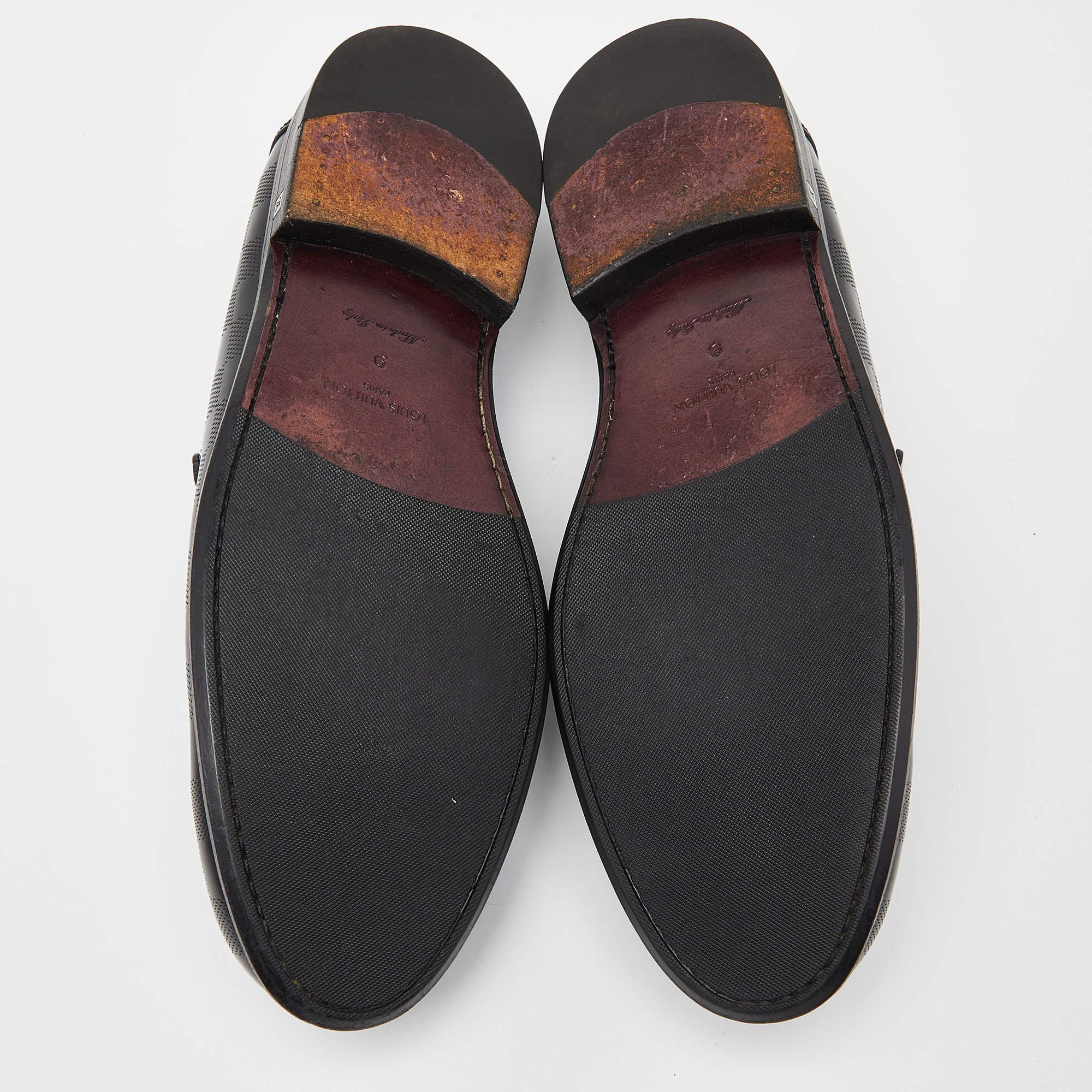 Louis Vuitton Black Damier Infini Leather Santiago Loafers Size 43 3