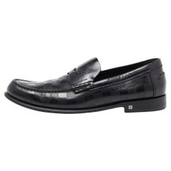 Louis Vuitton Black Damier Infini Leather Santiago Loafers Size 43