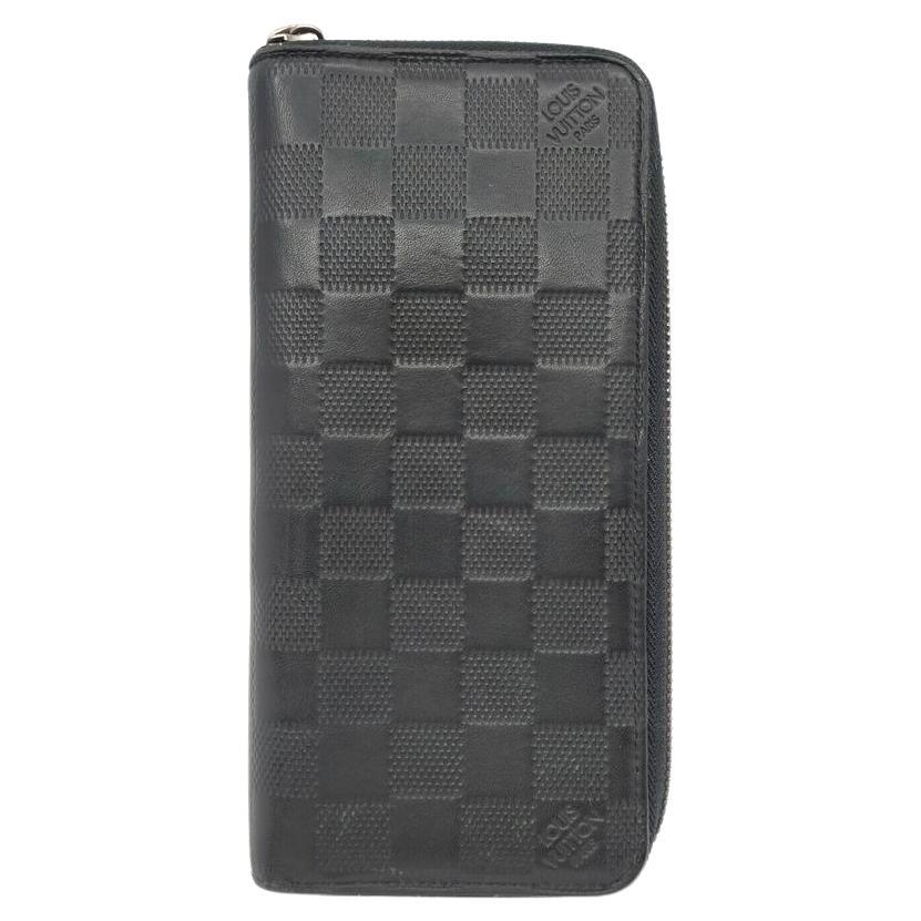 Louis Vuitton Black Damier Infini Leather Zippy Vertical Wallet 863454 For Sale