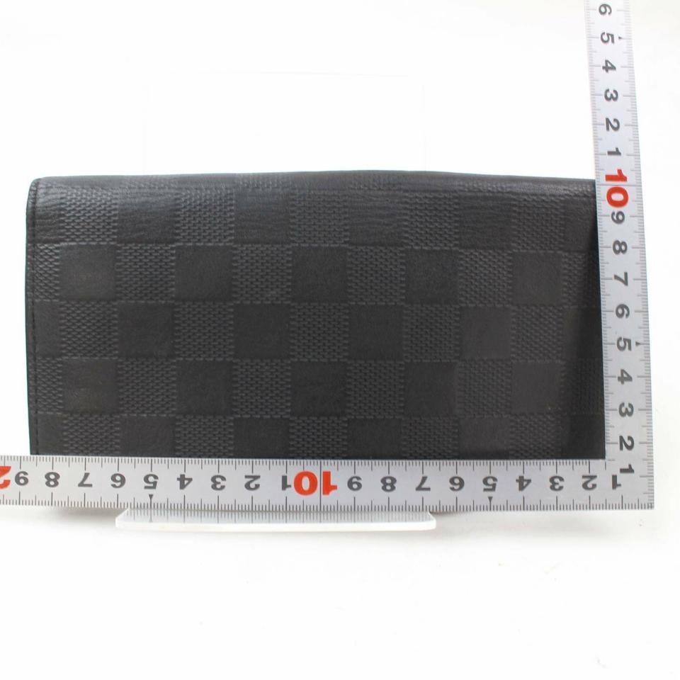 Women's Louis Vuitton Black Damier Infini Portefeuille Brazza Long Flap Bifold I871371 For Sale