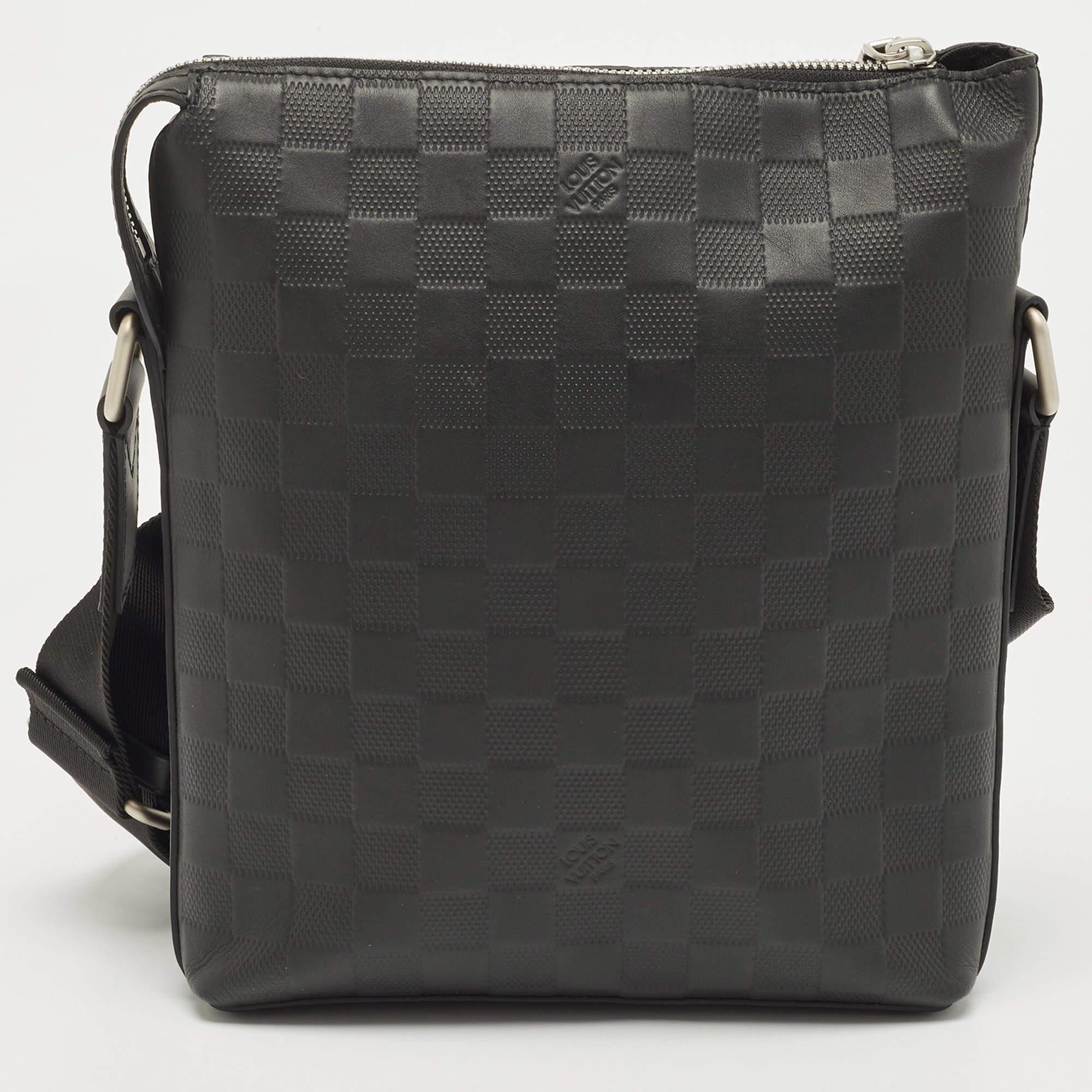 Louis Vuitton Black Damier Leather Infini Discovery BB Messenger Bag 6