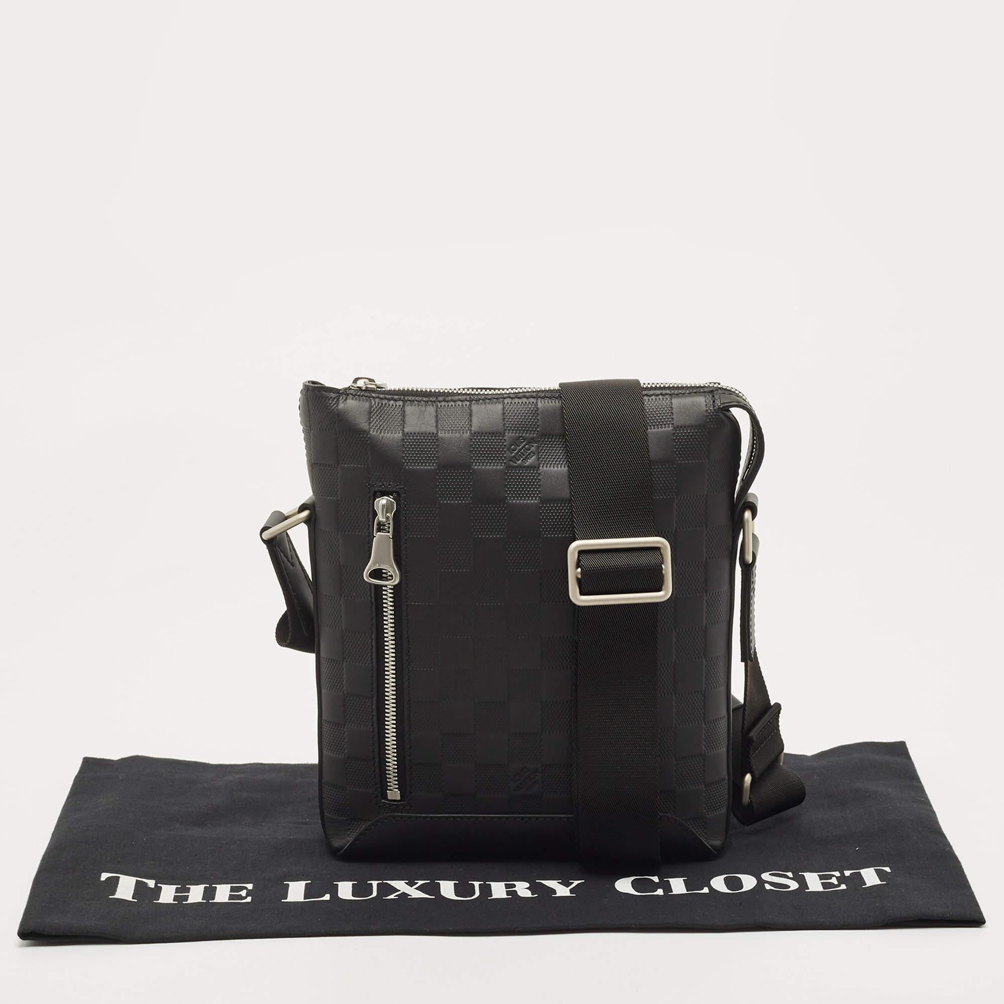 Louis Vuitton Black Damier Leather Infini Discovery BB Messenger Bag 8