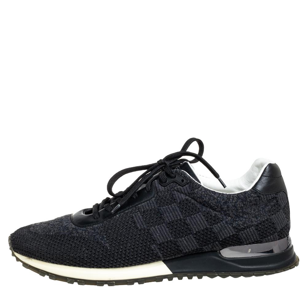 Made to provide comfort, these Run Away sneakers by Louis Vuitton are trendy and stylish. They've been crafted from Damier mesh and leather then designed with lace-up vamps and the label on the metal inserts. Wear them with your casual outfits for a