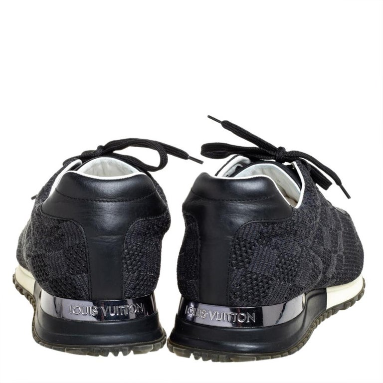 Louis Vuitton Black Damier Mesh And Leather Run Away Sneakers Size 41.5 at  1stDibs
