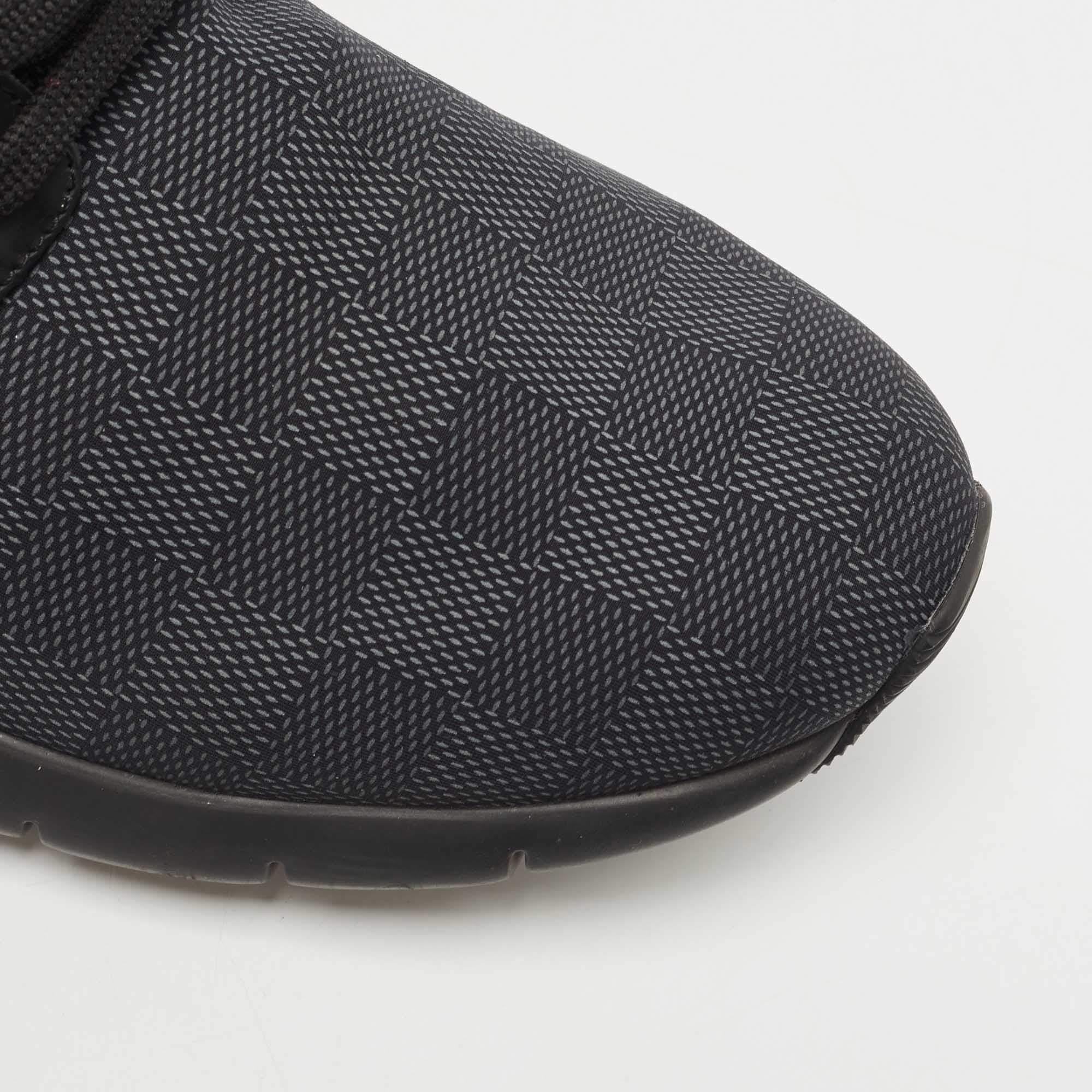 Louis Vuitton Black Damier Nylon and Leather Fastlane Low Top Sneakers Size 43 2