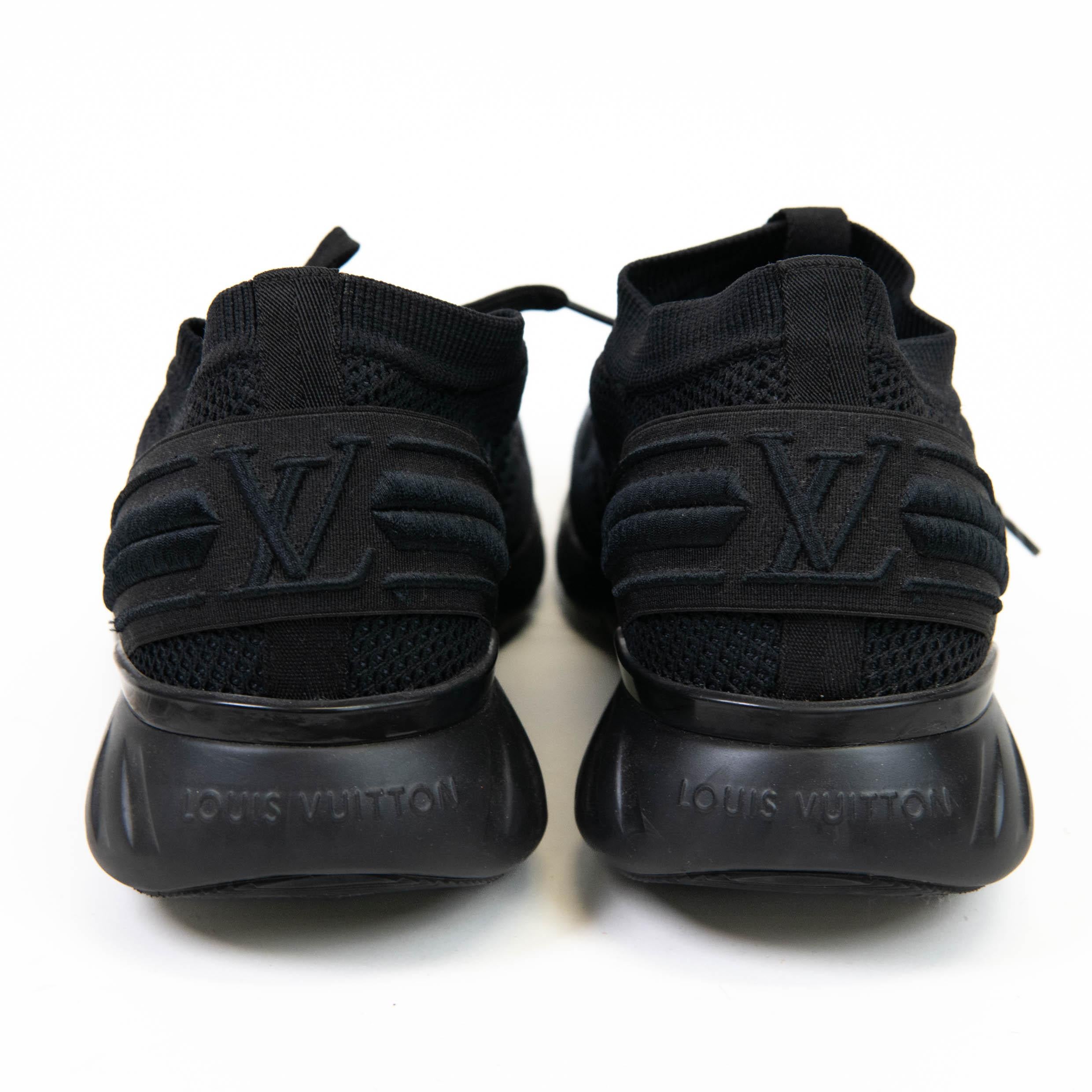 Schwarze Damier Nylon- und Nubuck Fastlane-Turnschuhe von Louis Vuitton in Schwarz Größe 6,5 für Damen oder Herren