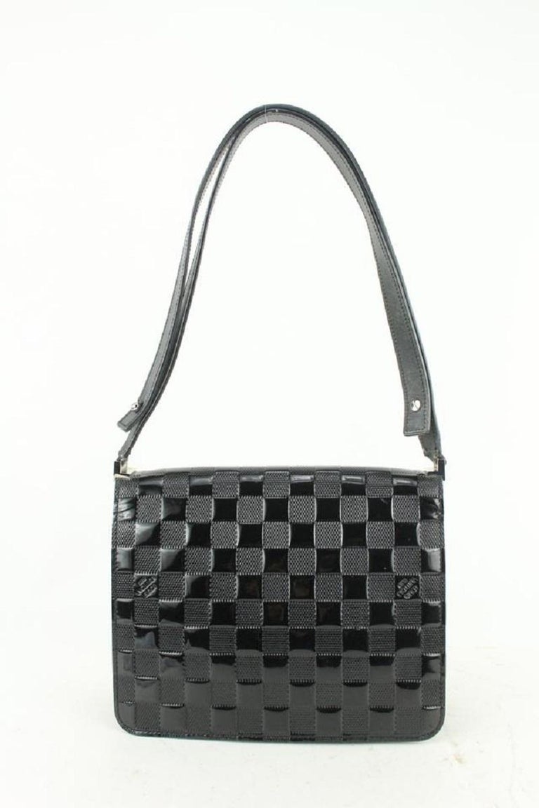 louis vuitton black checkered purse