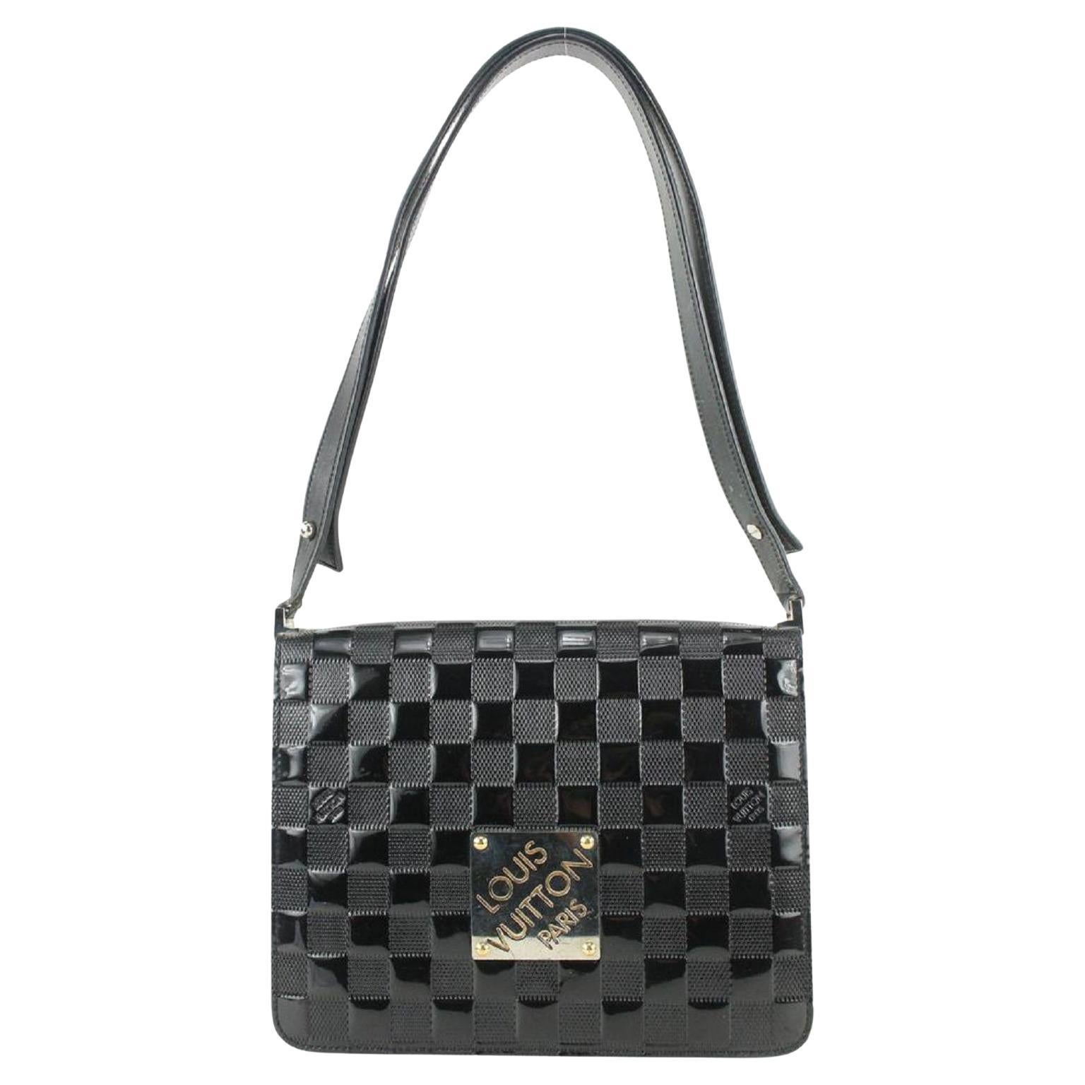 Vintage Louis Vuitton Lussac Black Epi Leather Large Shoulder Bag at 1stDibs