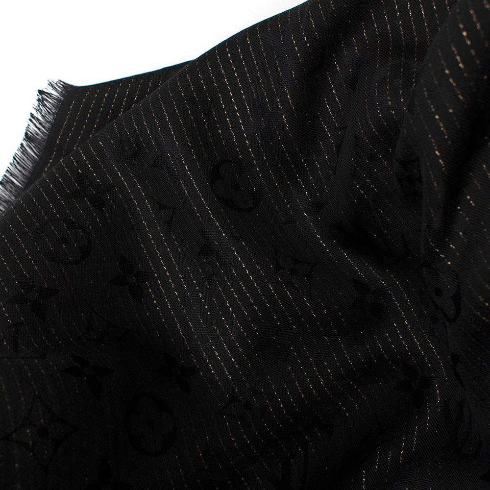 Louis Vuitton Black Dear LV Monogram Shawl  In New Condition For Sale In London, GB