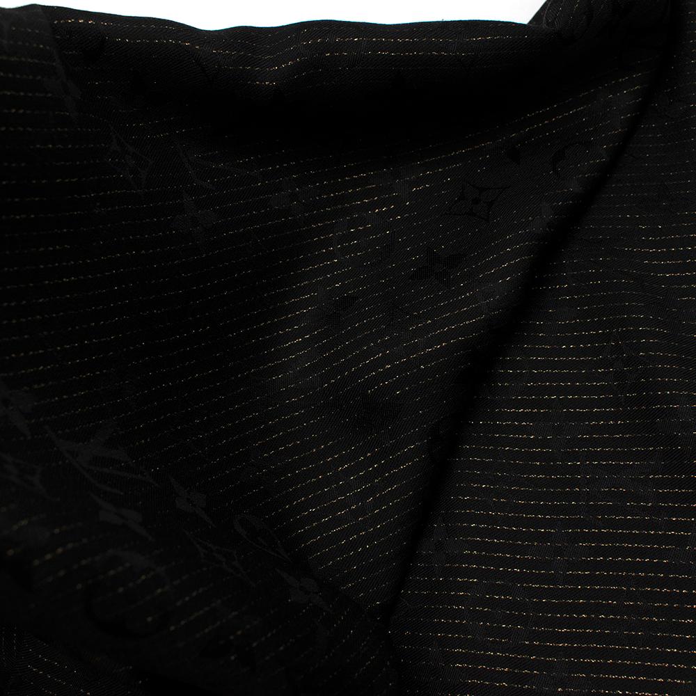 Louis Vuitton Black Dear LV Monogram Shawl  For Sale 1