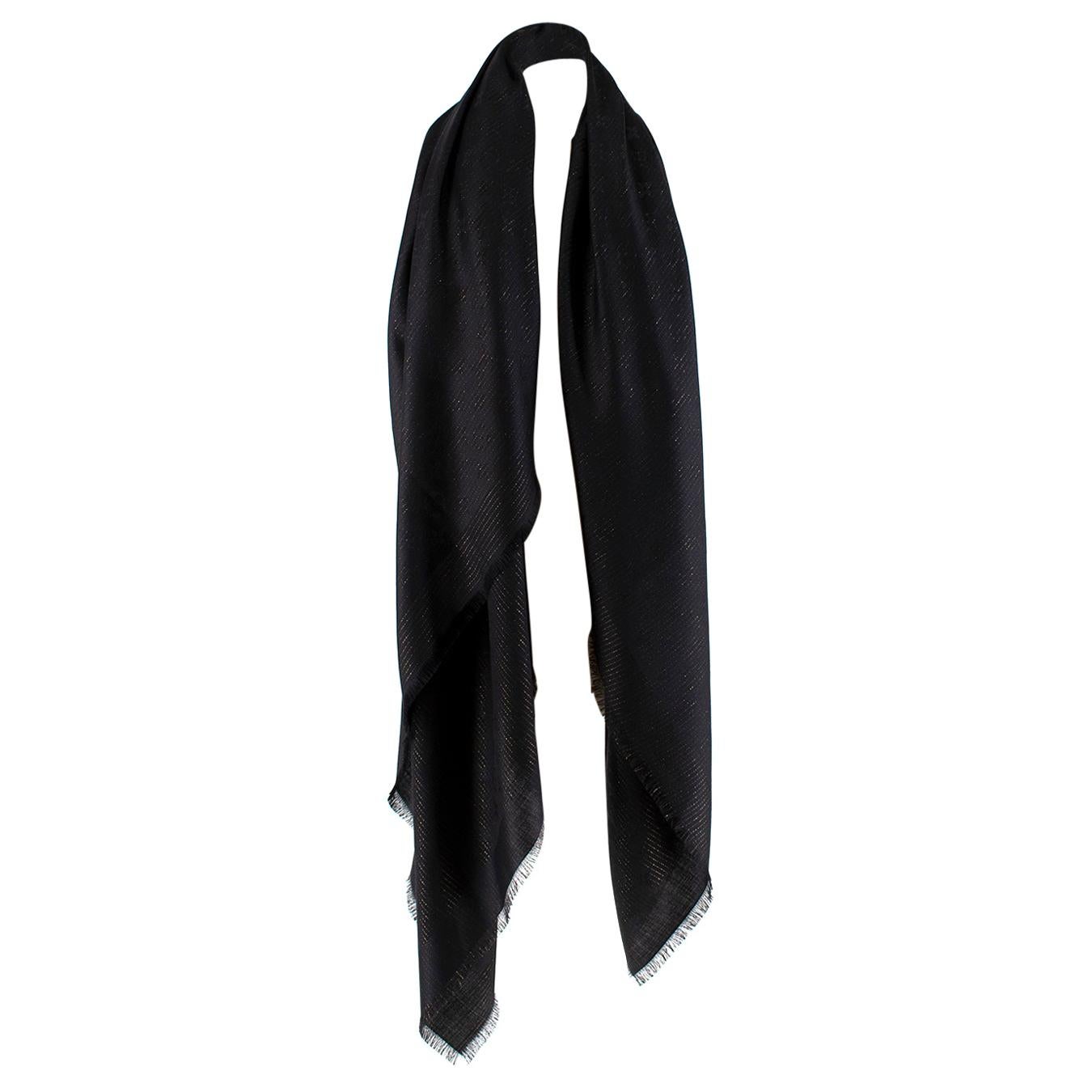 New Louis Vuitton Black Jungle Wool Silk Shawl at 1stDibs | louis ...