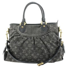 Louis Vuitton Black Denim Cabby PM 2way Bag 66lk614s