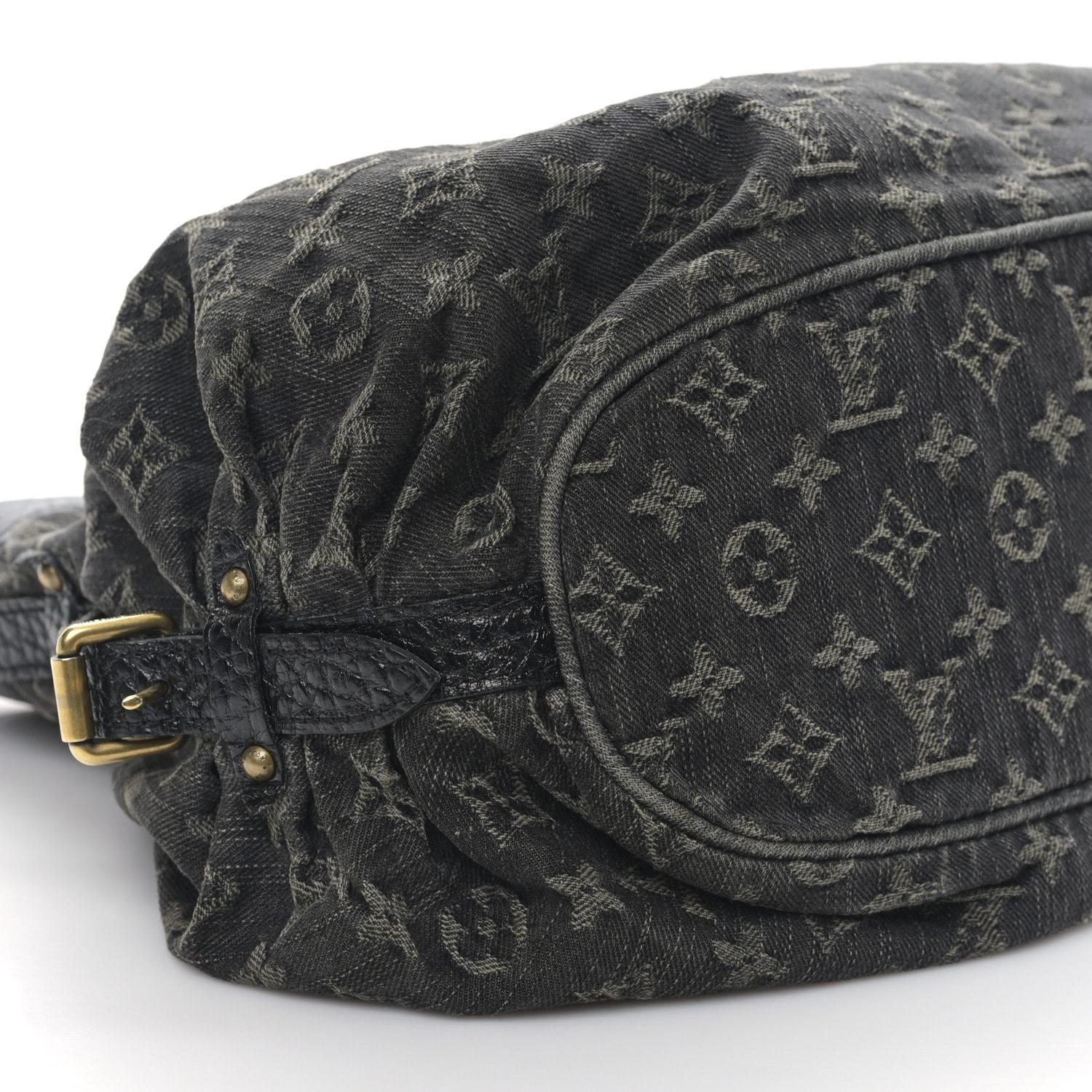 Louis Vuitton Black Denim Mahina Shoulder Bag Xs For Sale 1