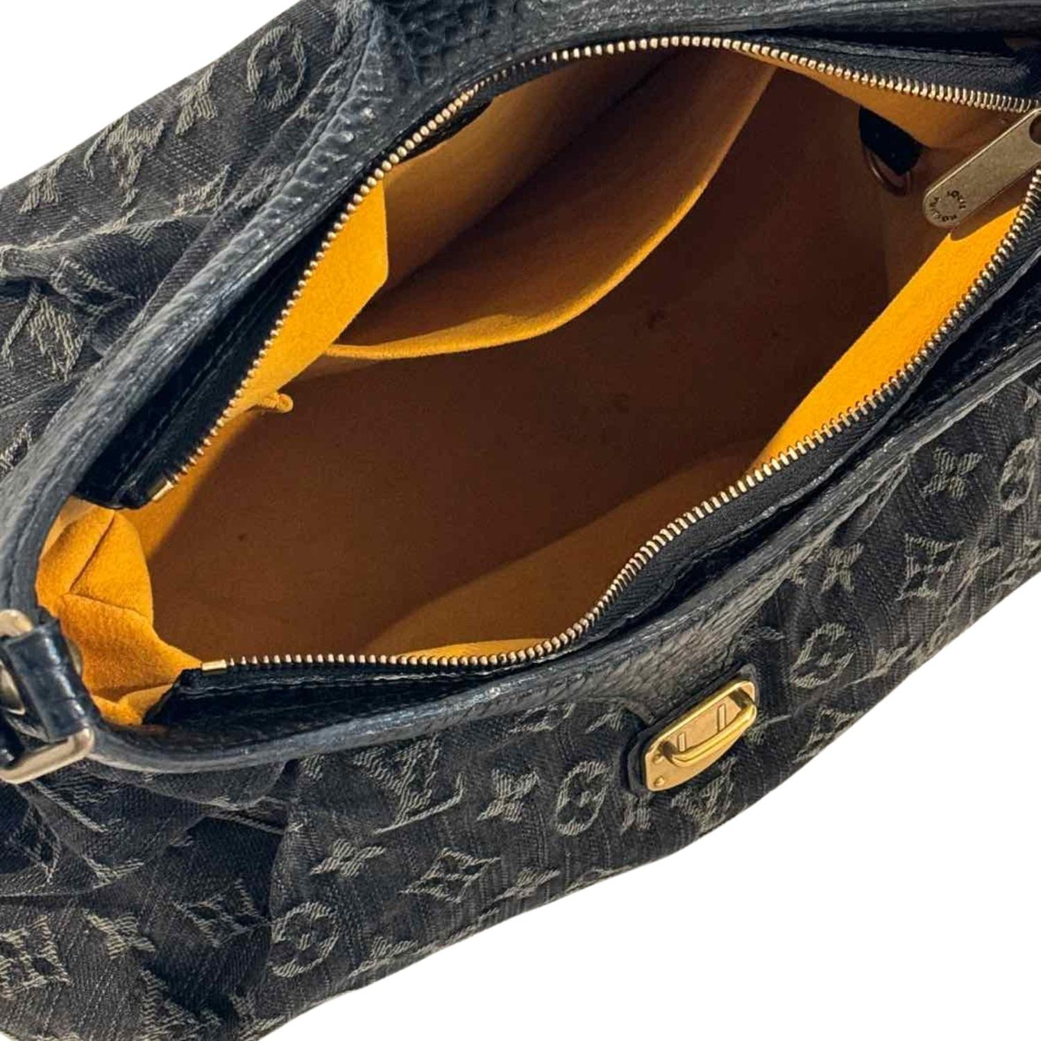 Louis Vuitton Black Denim Mahina Shoulder Bag Xs For Sale 3