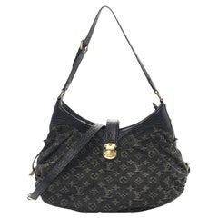 Louis Vuitton Black Denim Mahina Shoulder Bag Xs