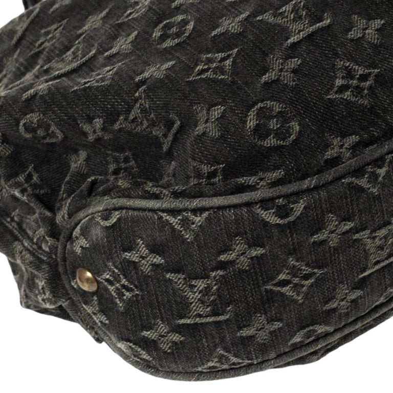 Louis Vuitton Vintage Black Monogram Mahina XS Denim Shoulder