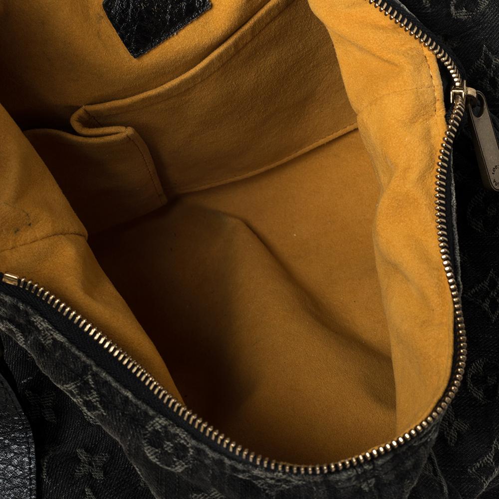 Louis Vuitton Black Denim Mahina XS Bag In Good Condition In Dubai, Al Qouz 2