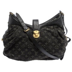 Louis Vuitton Black Denim Mahina XS Bag at 1stDibs