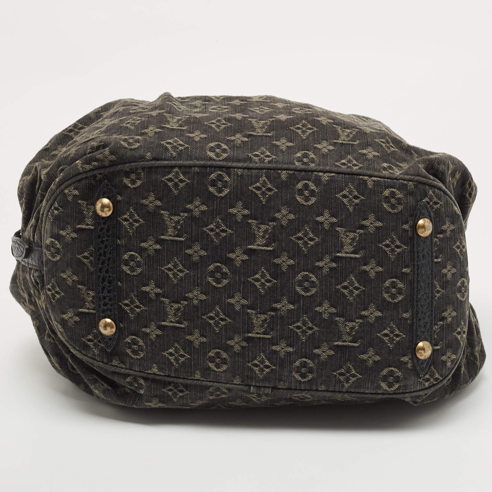 Louis Vuitton Black Denim Monogram Surya XL Bag For Sale 13