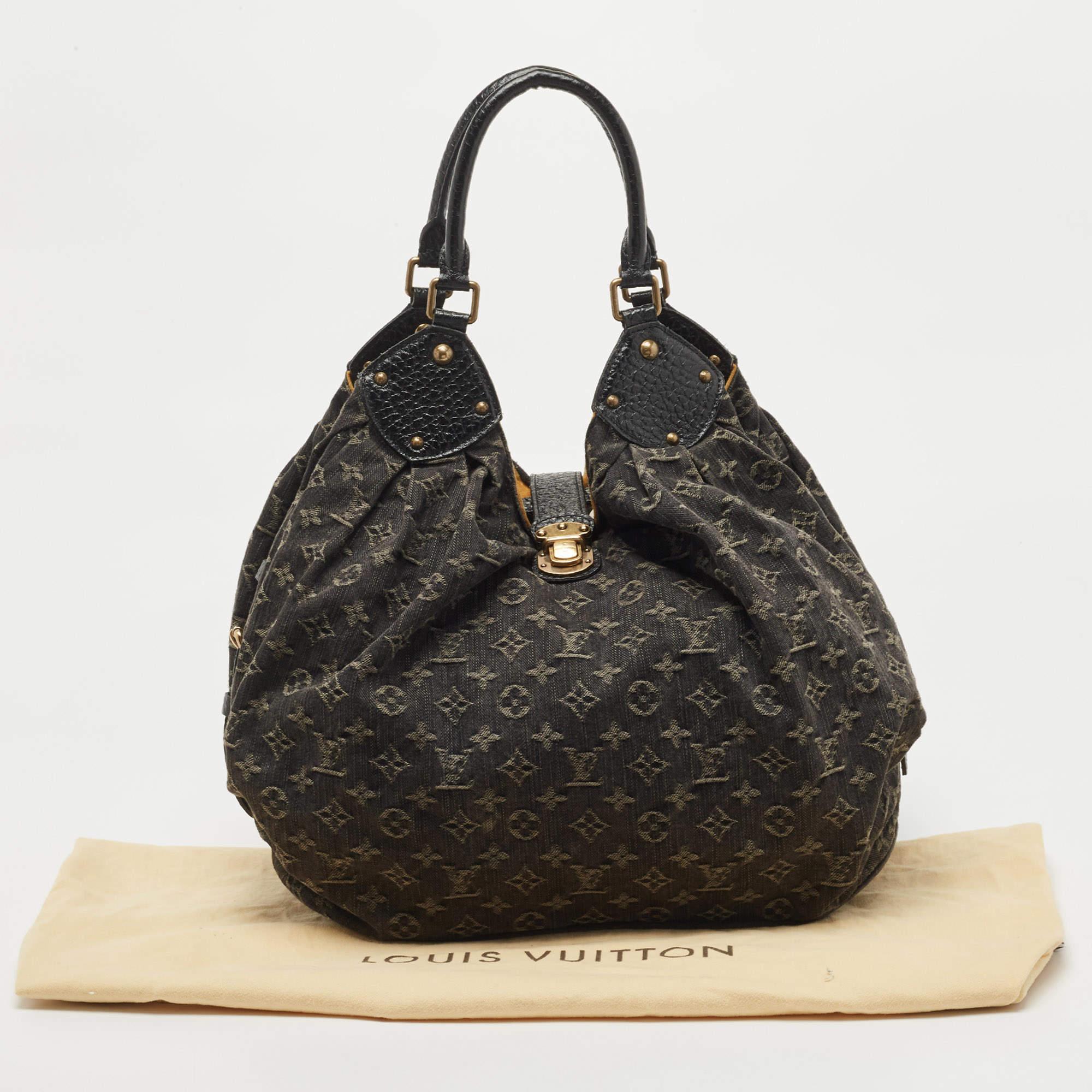 Louis Vuitton Black Denim Monogram Surya XL Bag For Sale 13