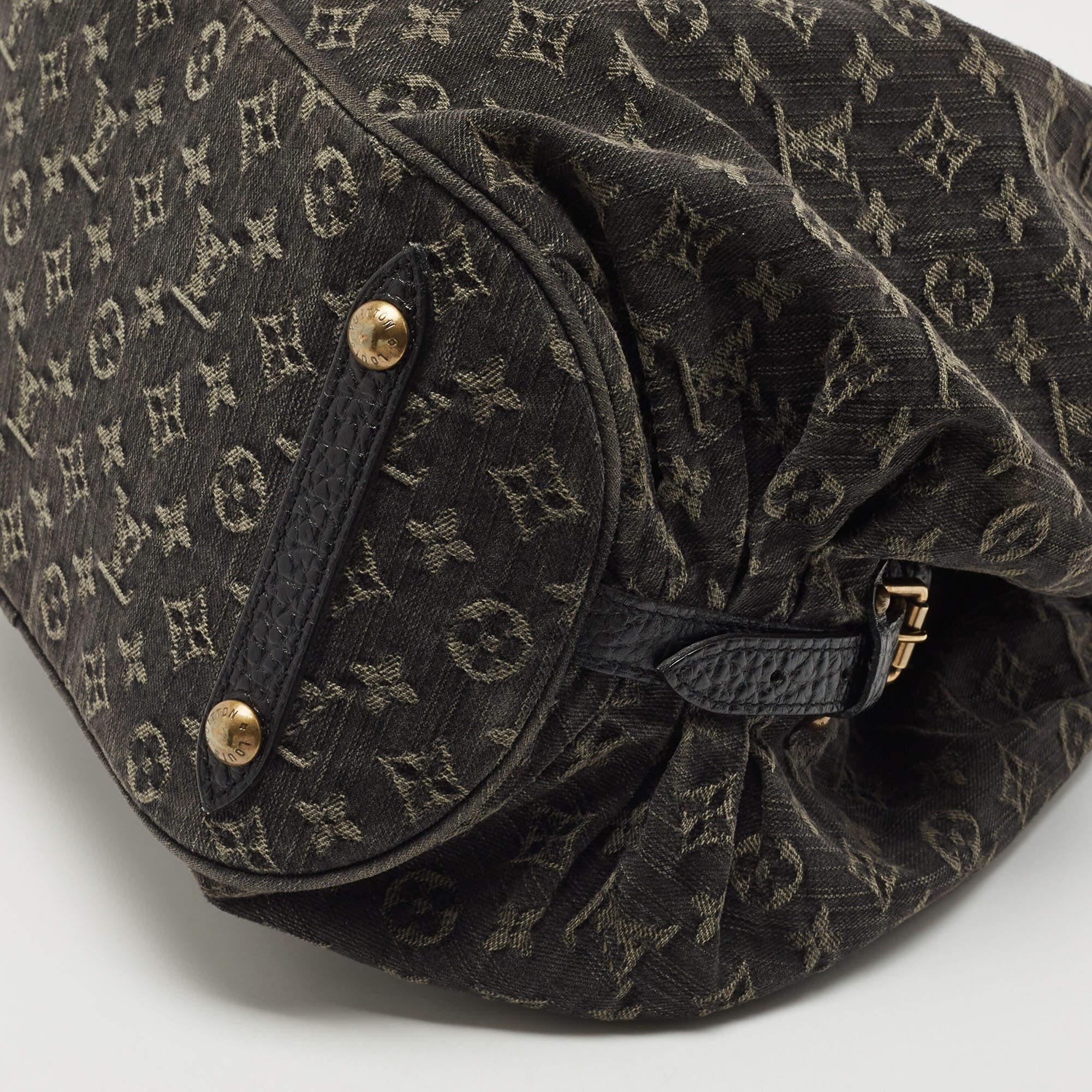 Women's Louis Vuitton Black Denim Monogram Surya XL Bag