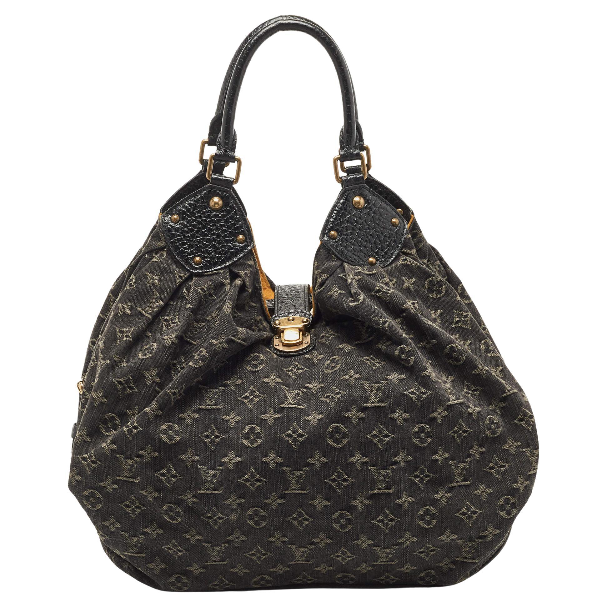 Louis Vuitton Black Denim Monogram Surya XL Bag For Sale