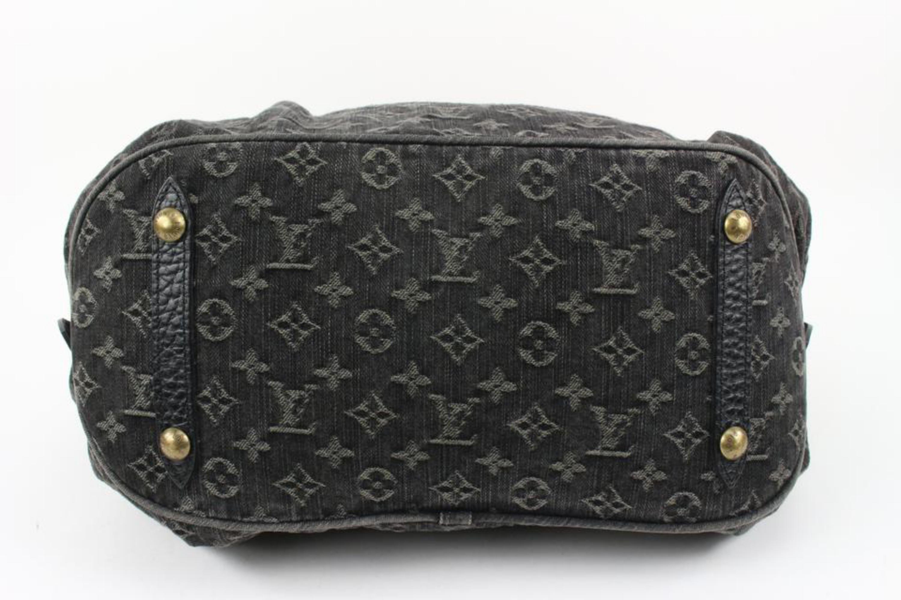 Women's Louis Vuitton Black Denim Monogram XL Hobo Bag Artsy 114lv5