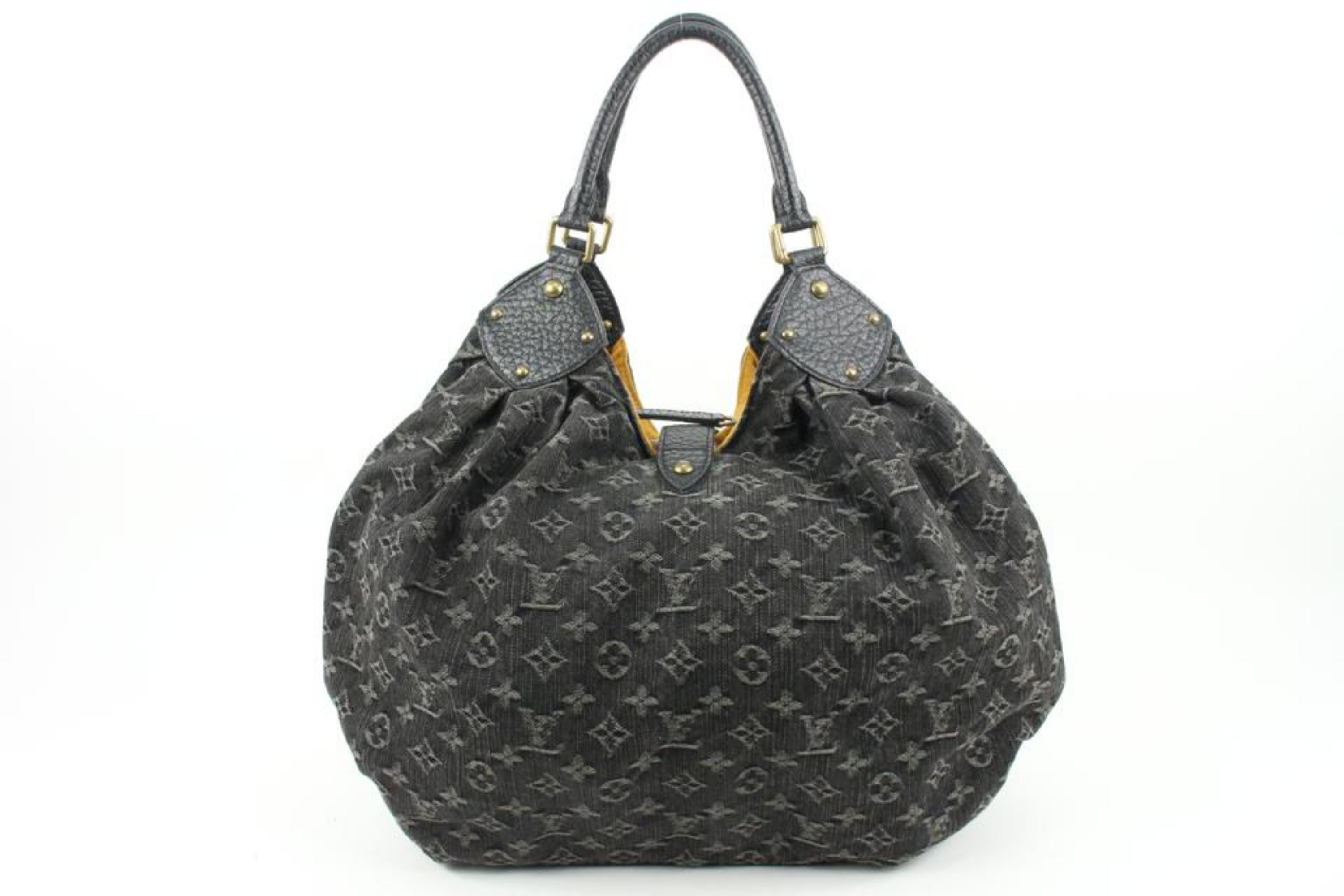 Louis Vuitton Black Denim Monogram XL Hobo Bag Artsy 114lv5 2
