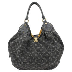 Louis Vuitton Black Denim Monogram XL Hobo Bag Artsy 114lv5
